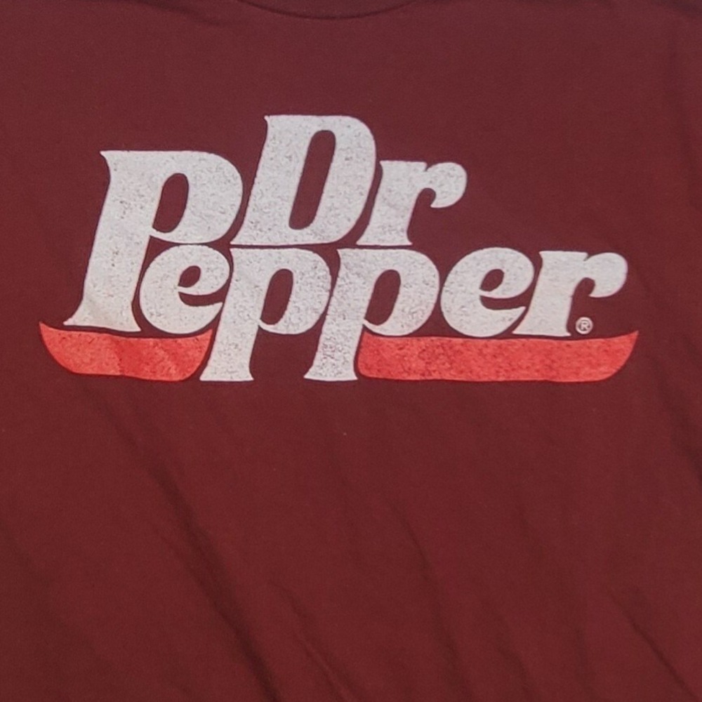 Dr Pepper T-Shirt Men's XL Red 100% Cotton Logo Crew Neck Short Sleeve Pullover